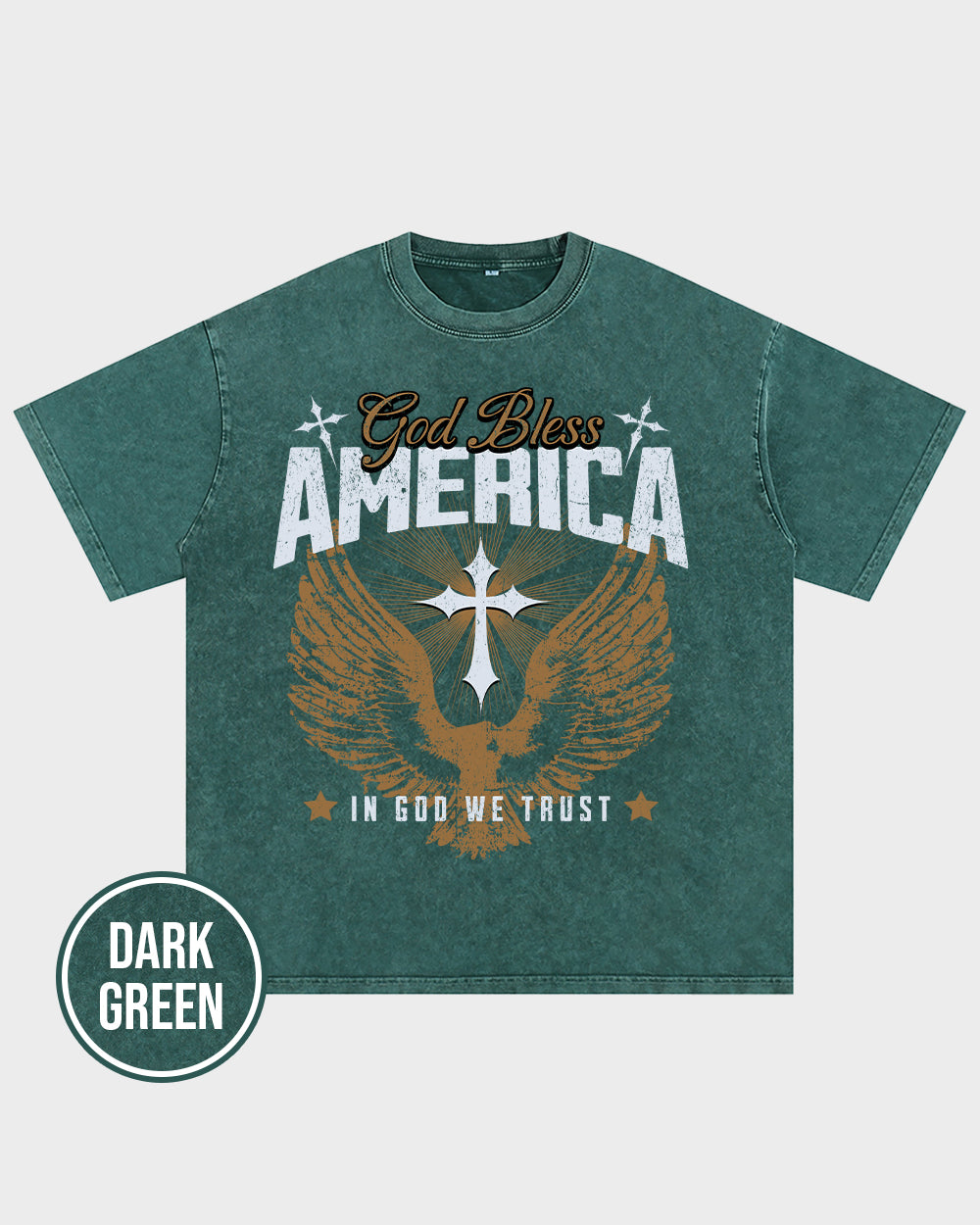 God Bless America Acid Wash Tshirt - Godlygrind
