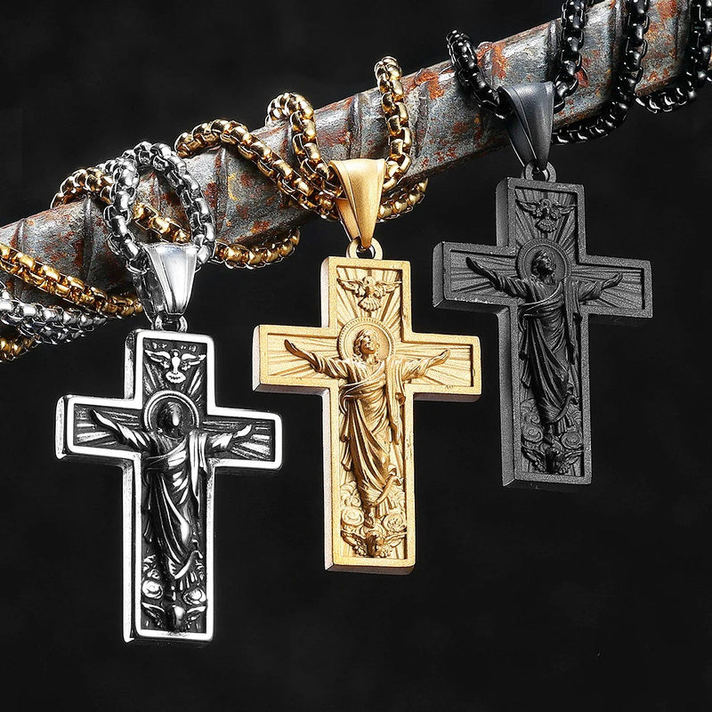 Delicate Jesus Cross Stainless Steel Necklaces