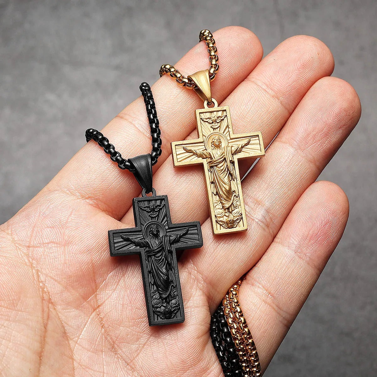 Delicate Jesus Cross Stainless Steel Necklaces