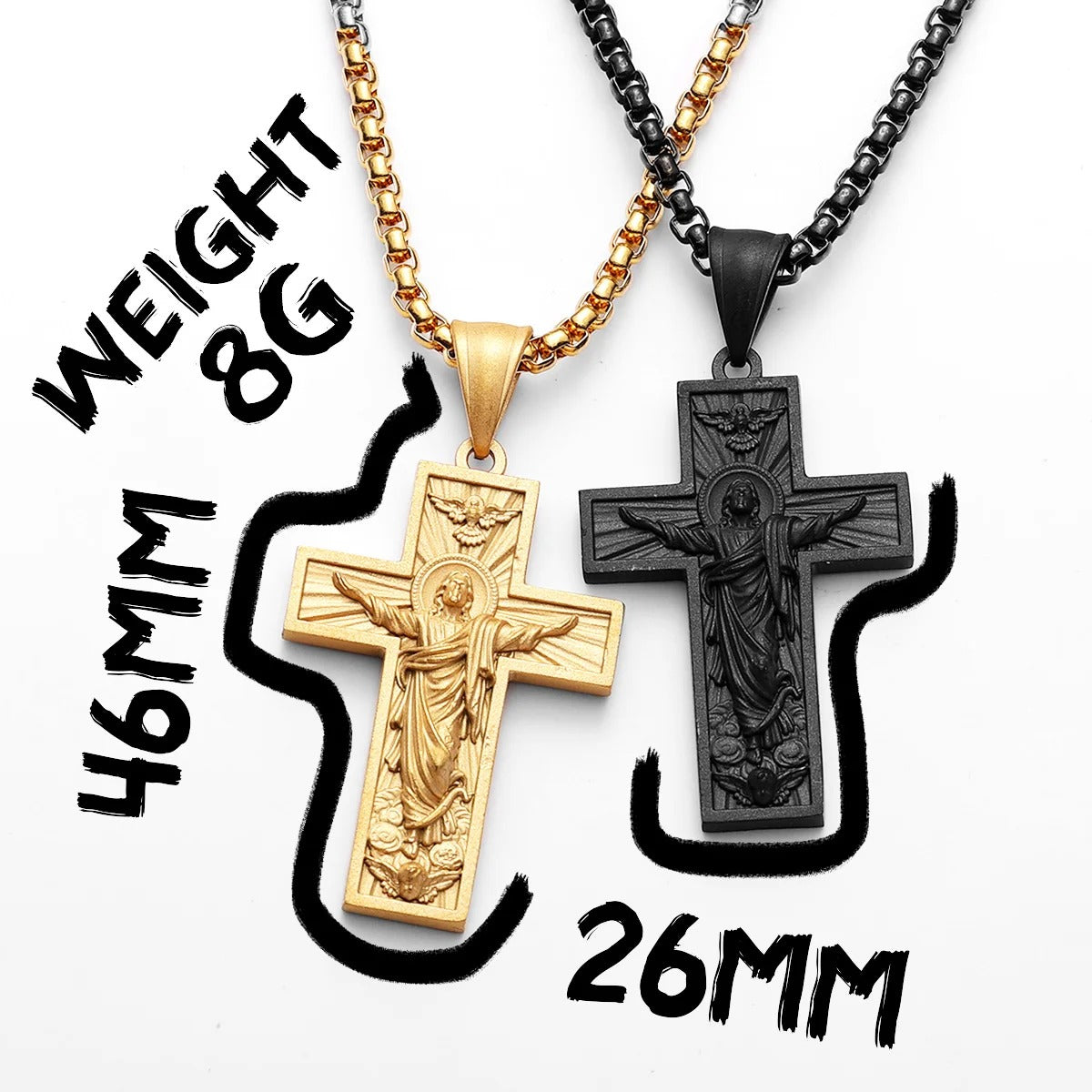 Delicate Jesus Cross Stainless Steel Necklaces