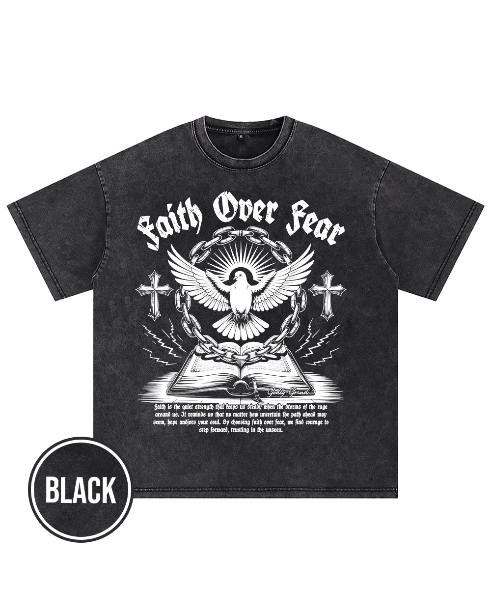 Faith Over Fear Christian T-Shirt Godly Grind Apparel