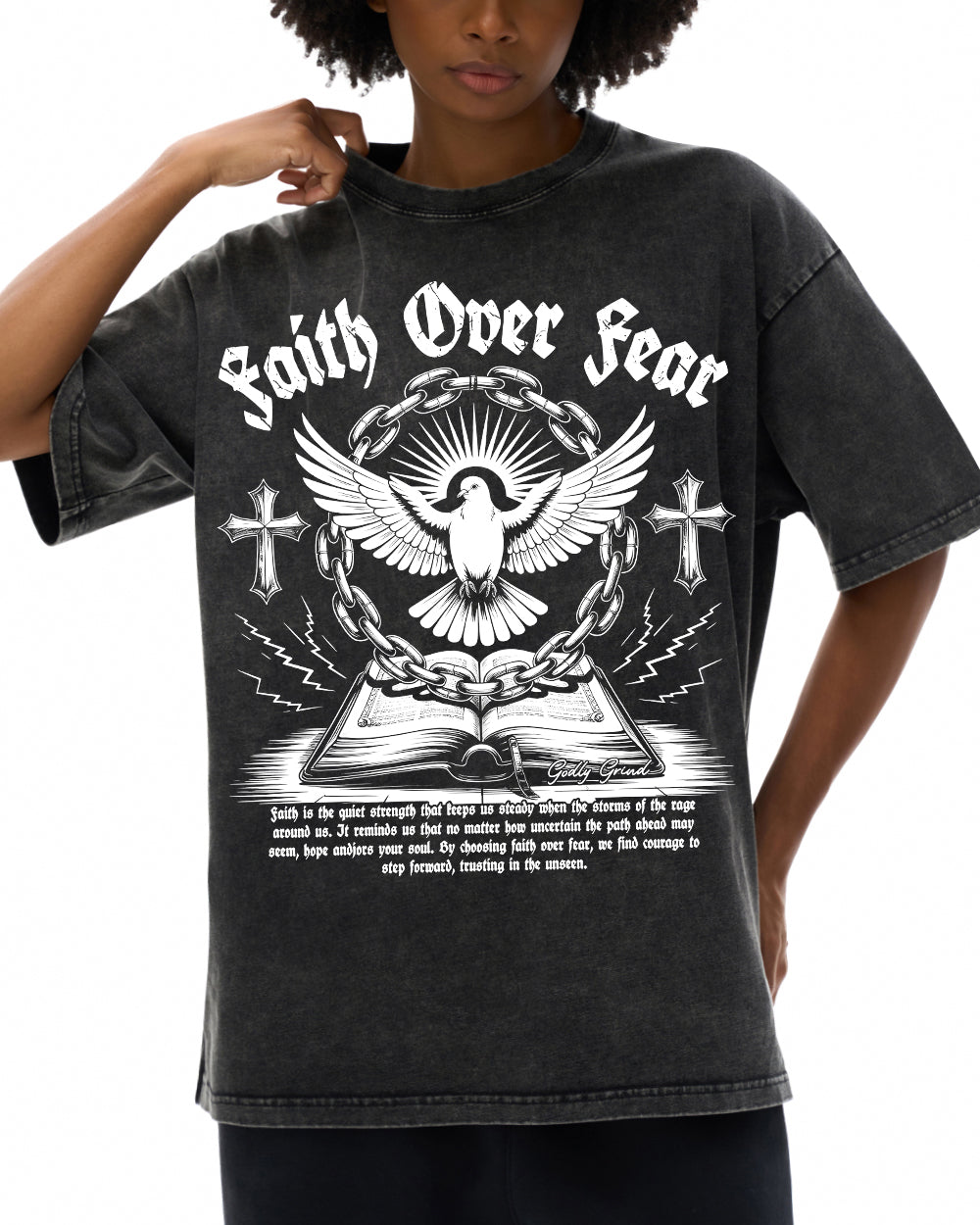 Faith Over Fear Christian T-Shirt Godly Grind Apparel
