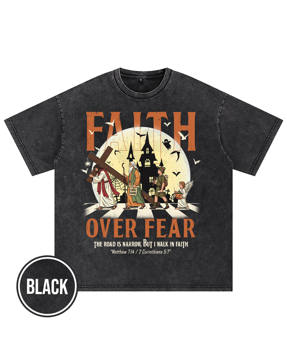 Faith Over Fear Halloween Christian T-Shirt Godly Grind
