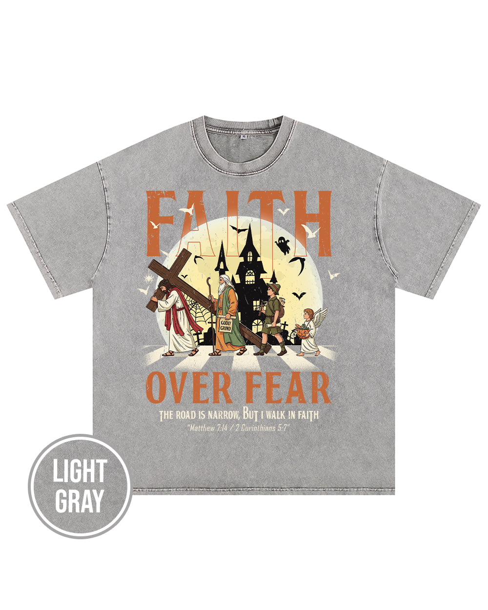 Faith Over Fear Halloween Christian T-Shirt Godly Grind