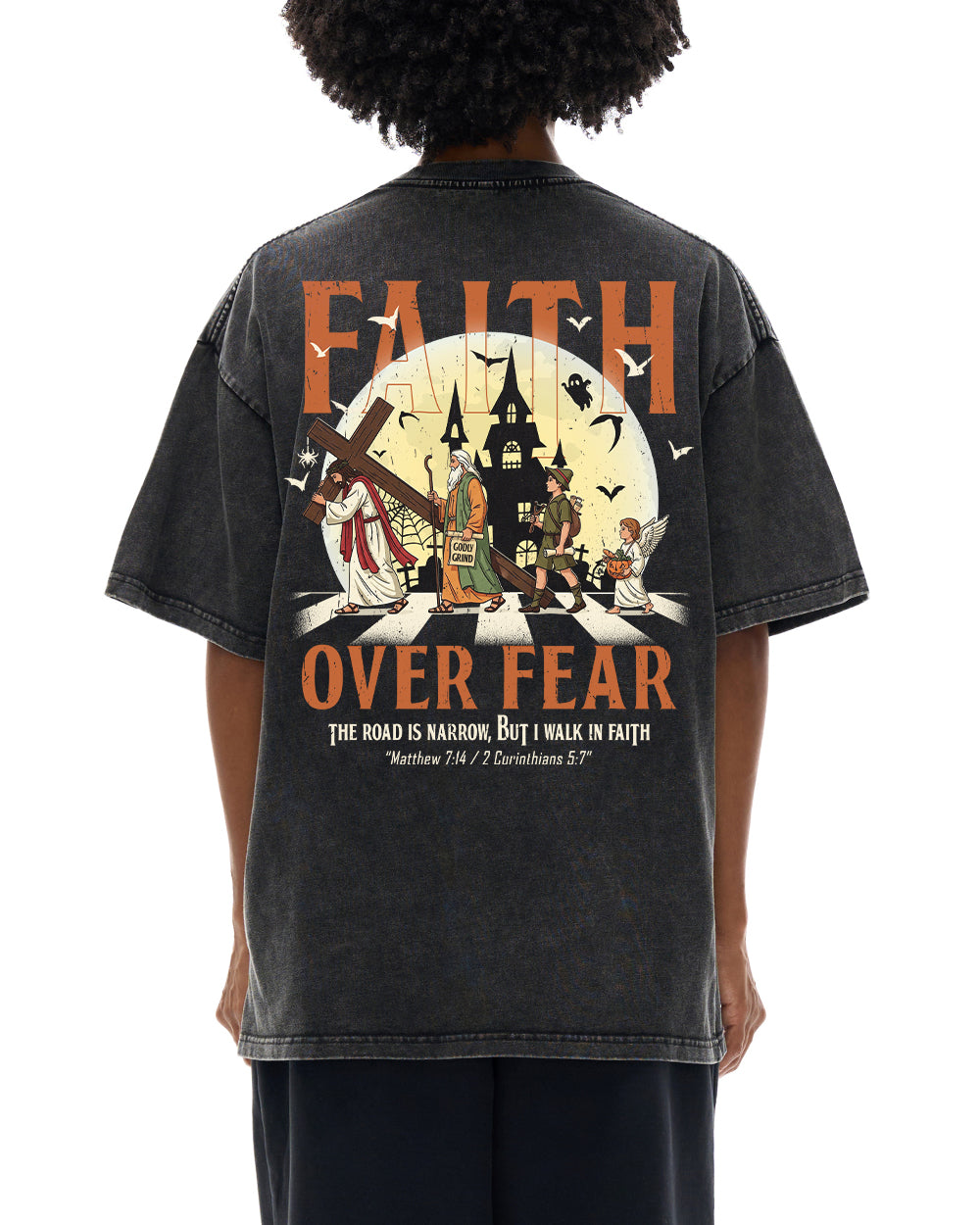 Faith Over Fear Halloween Christian T-Shirt Godly Grind