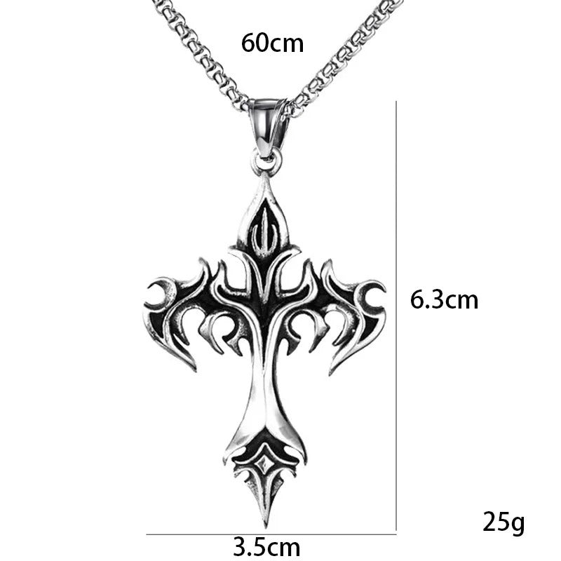 Flame Cross Necklace - Godlygrind