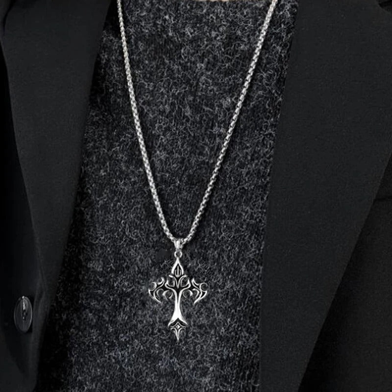 Flame Cross Necklace - Godlygrind