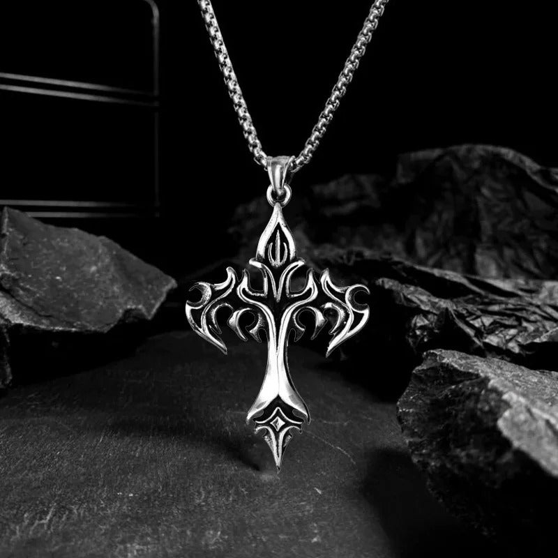 Flame Cross Necklace - Godlygrind