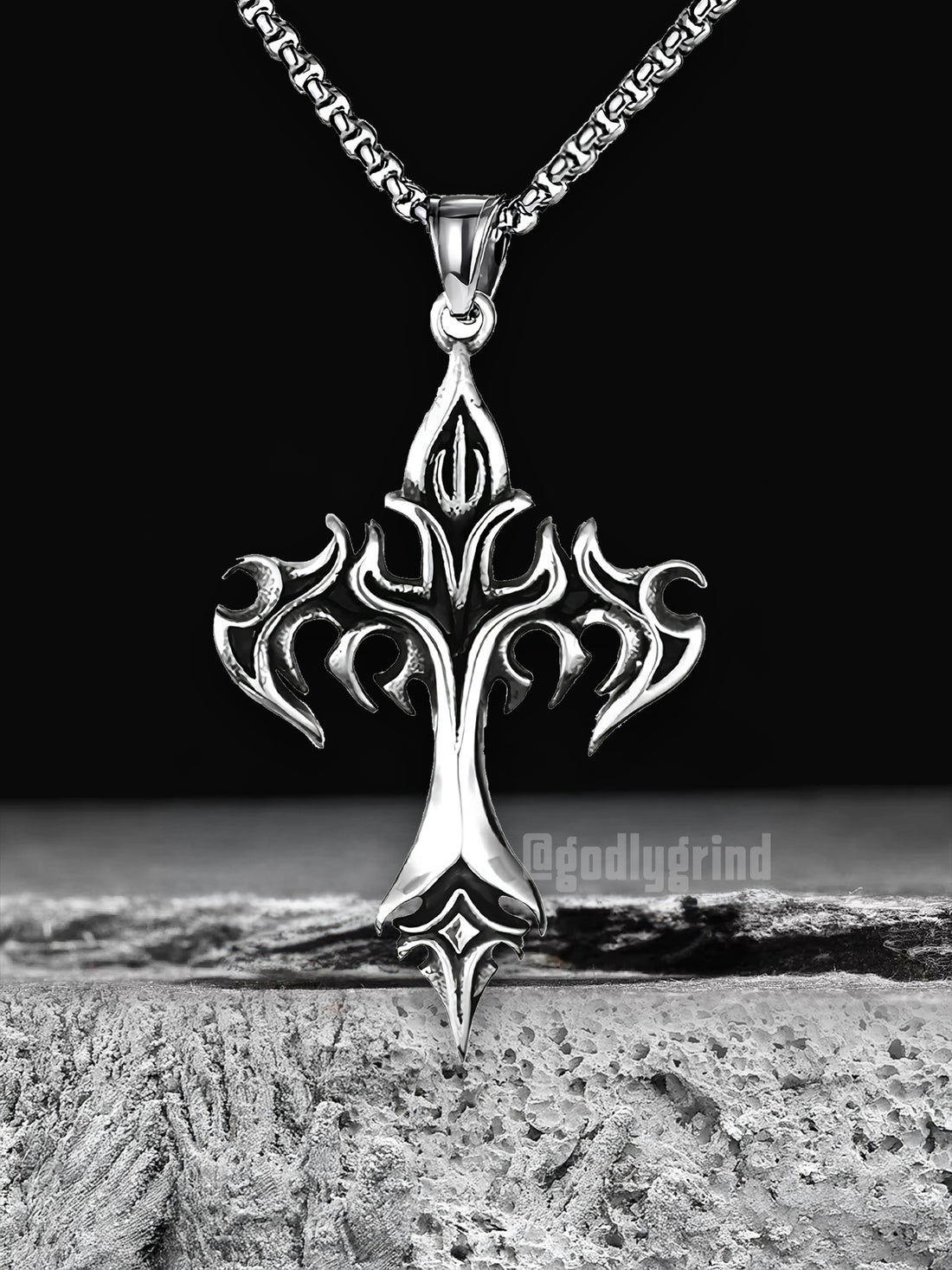 Flame Cross Necklace