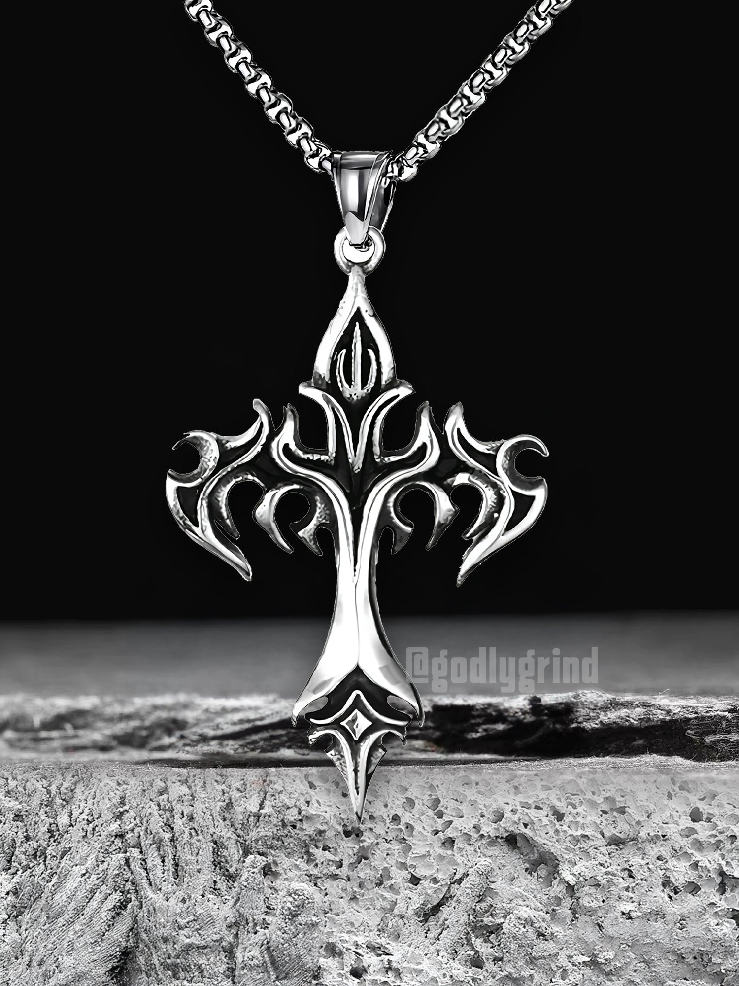 Flame Cross Necklace