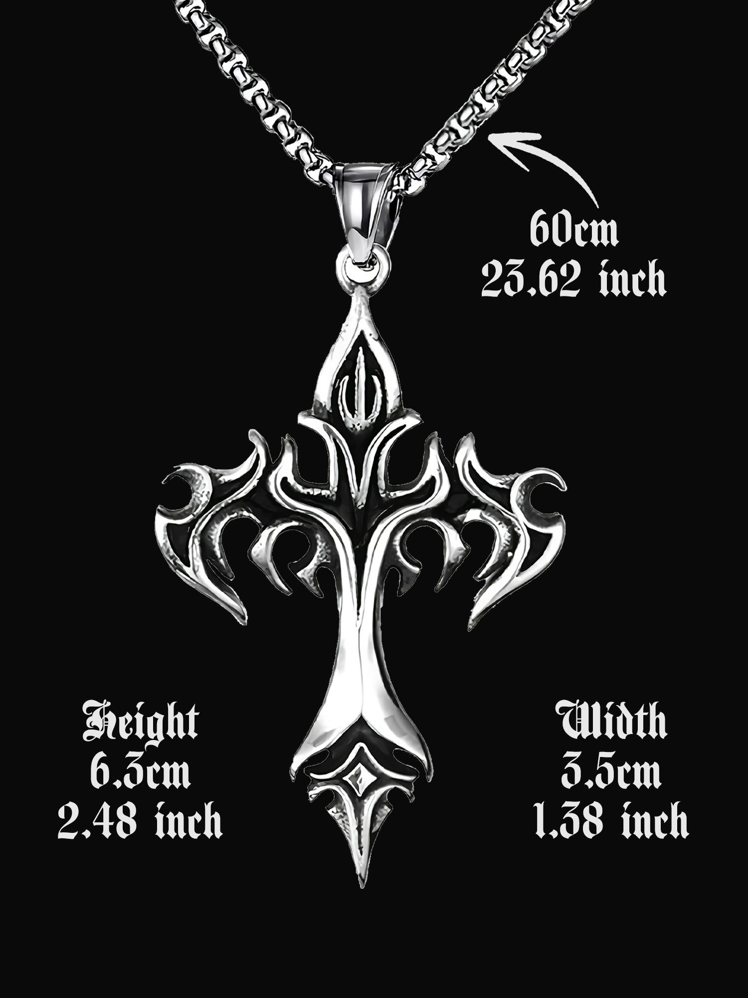 Flame Cross Necklace