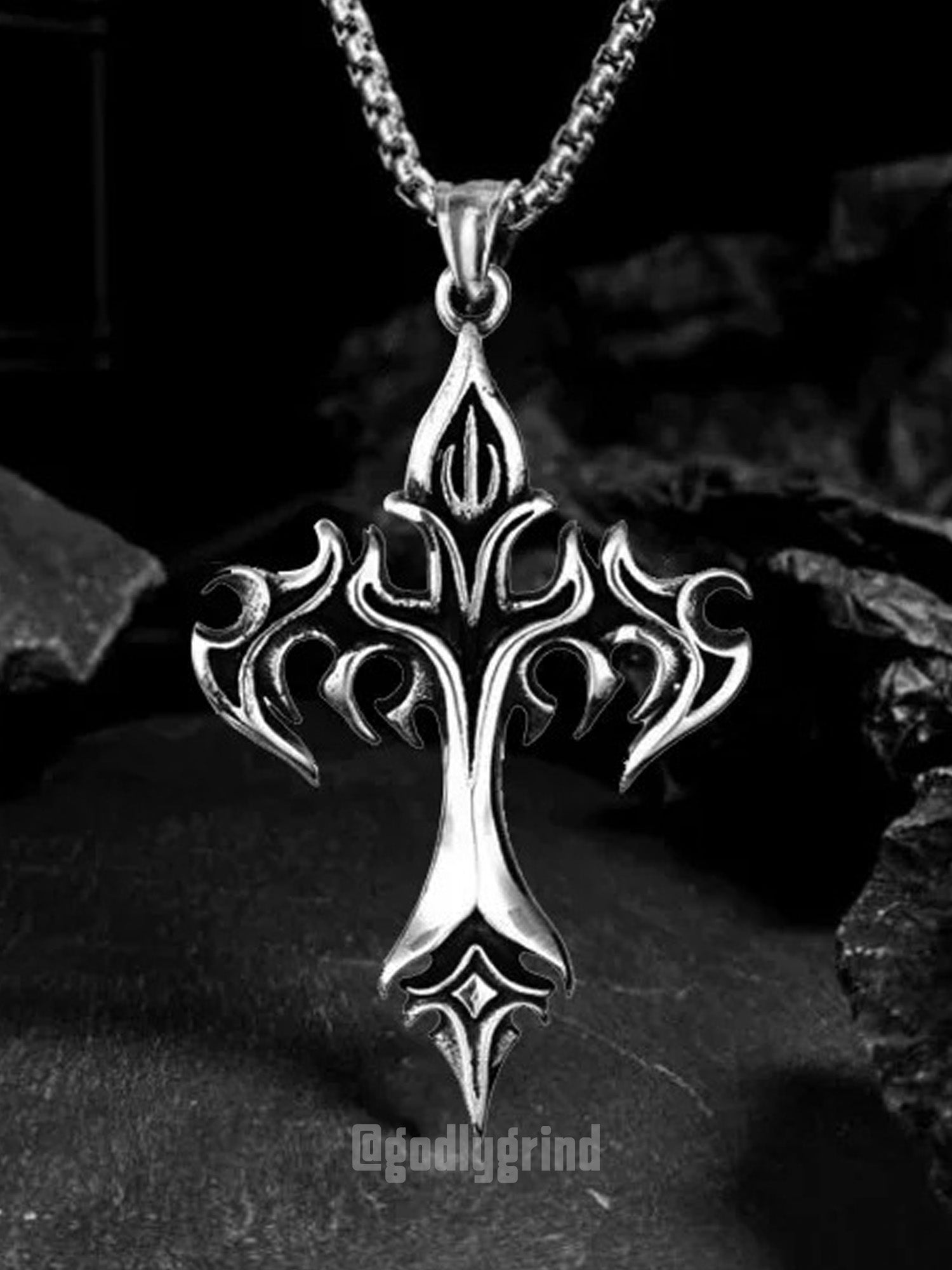 Flame Cross Necklace