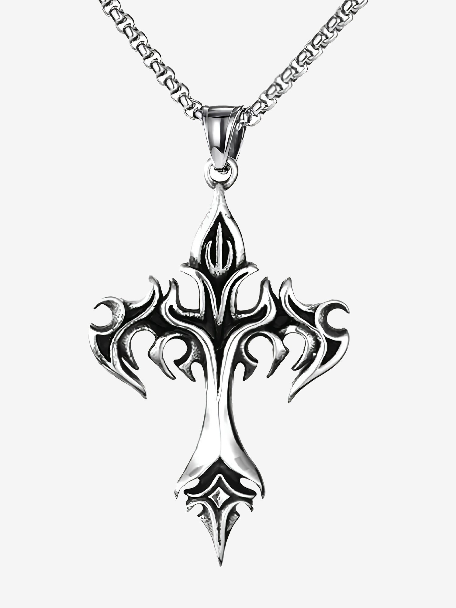 Flame Cross Necklace - Godlygrind