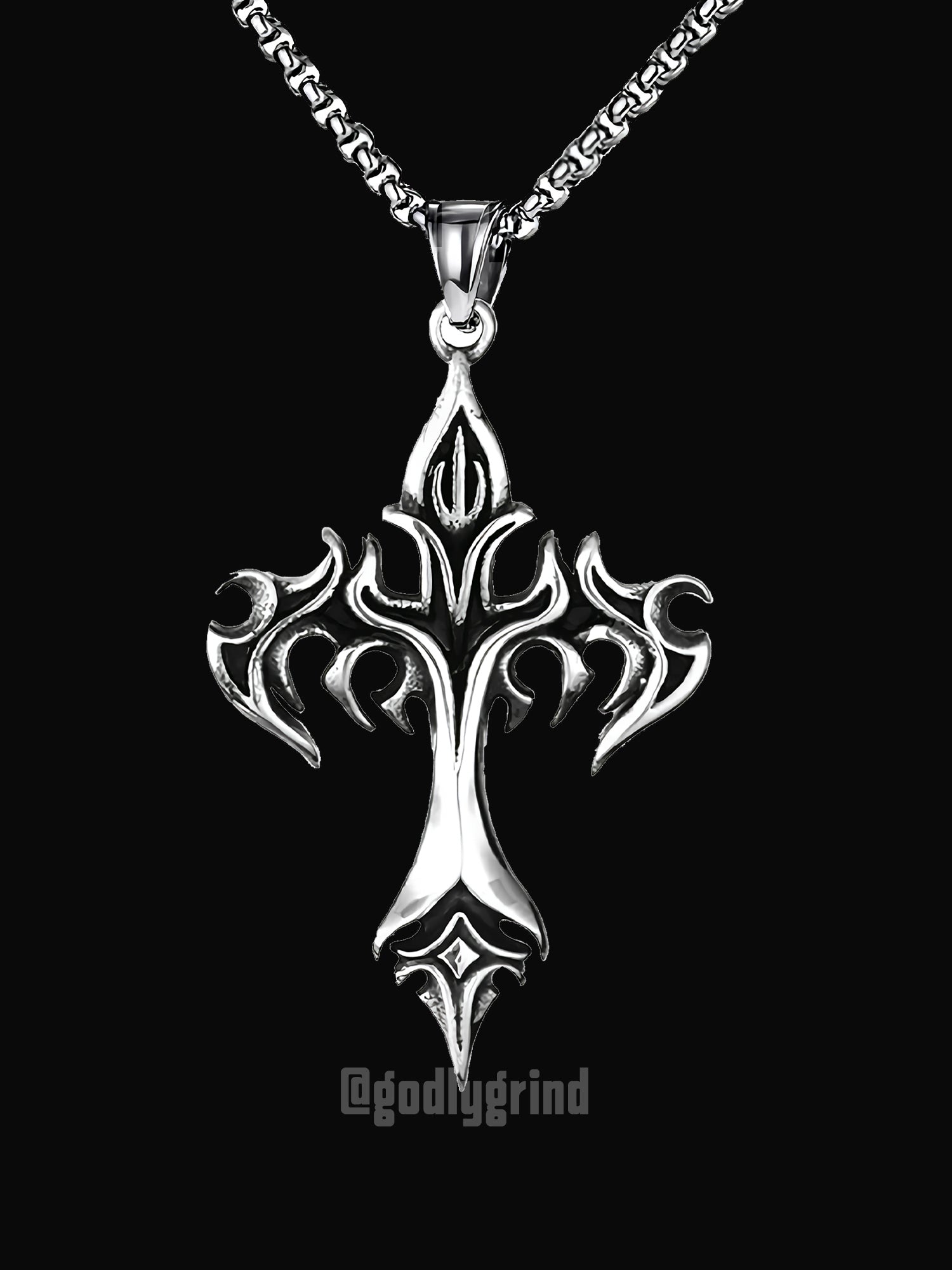 Flame Cross Necklace