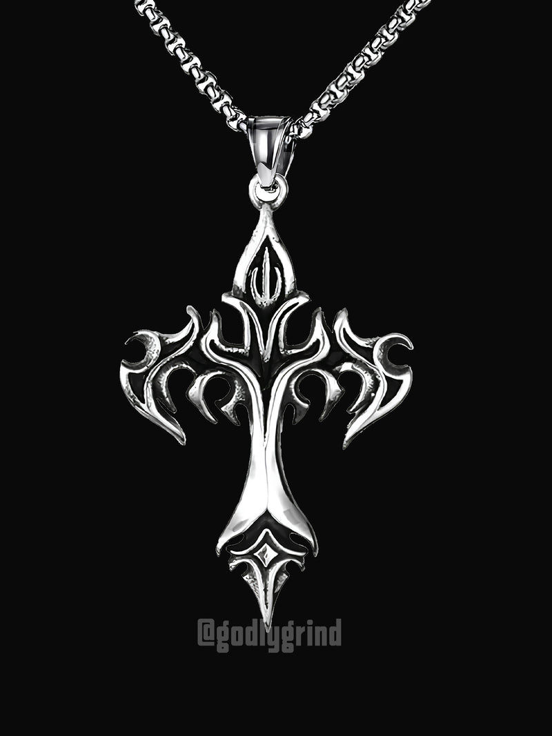 Flame Cross Necklace