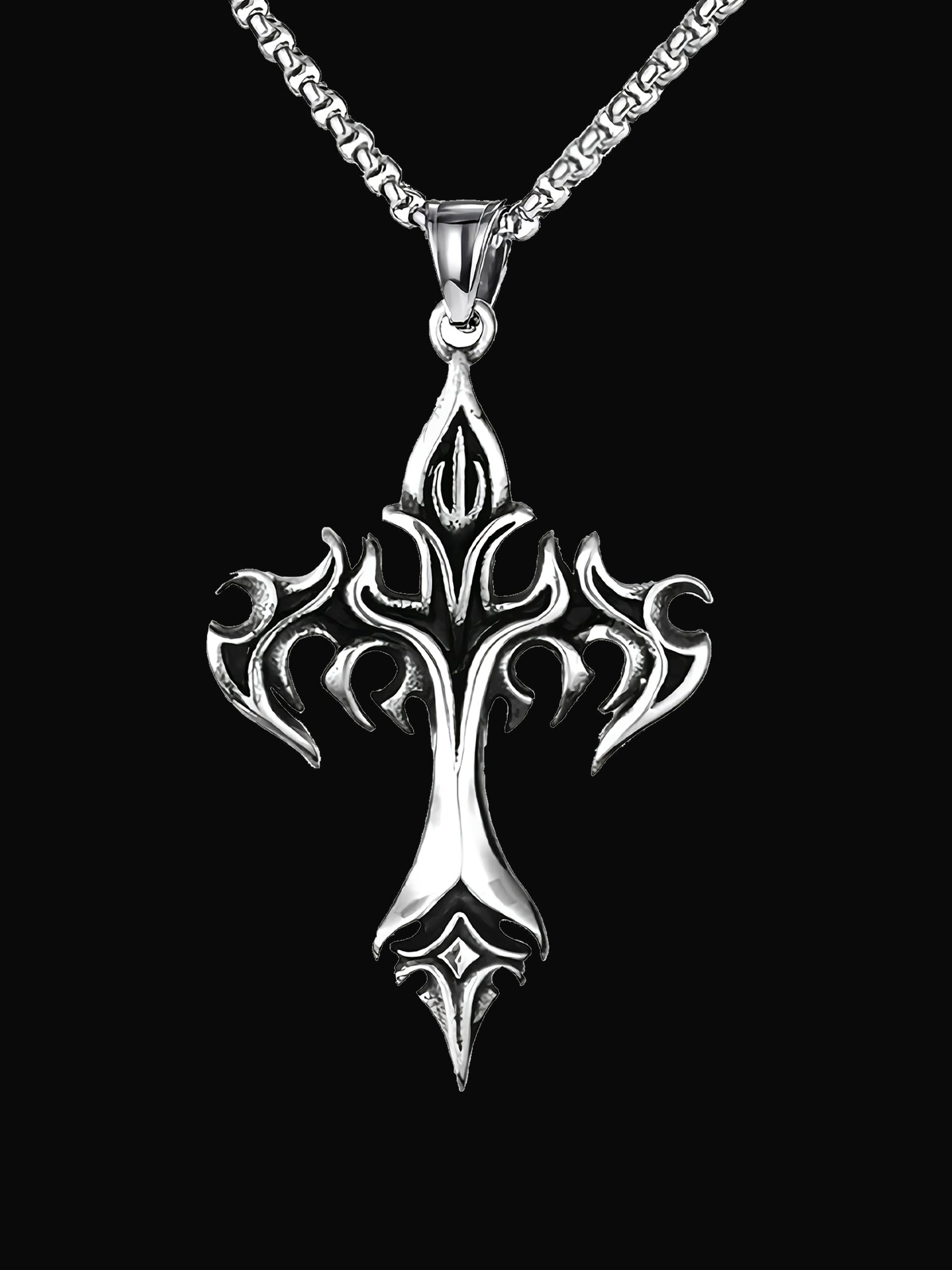 Flame Cross Necklace