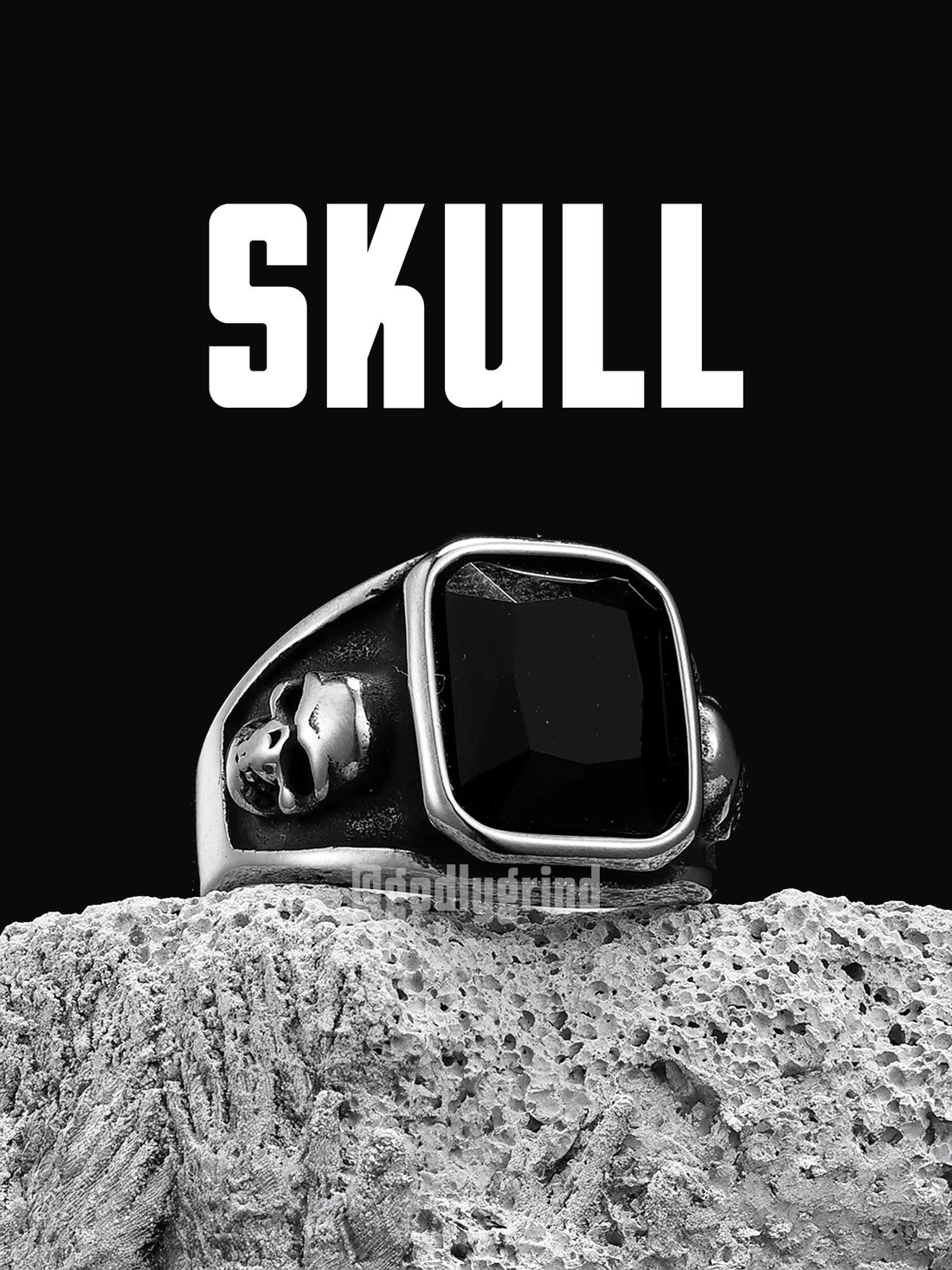 Gem Stone Skull Rings