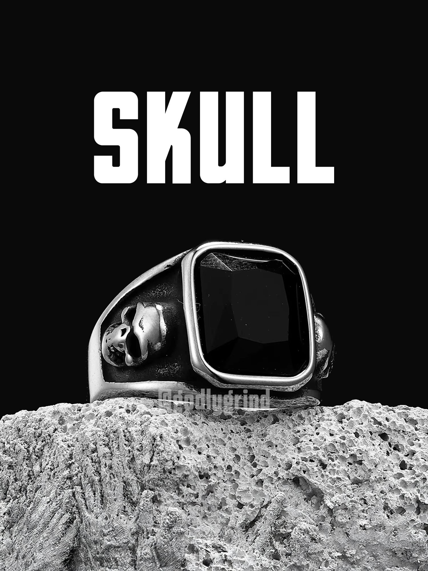 Gem Stone Skull Rings