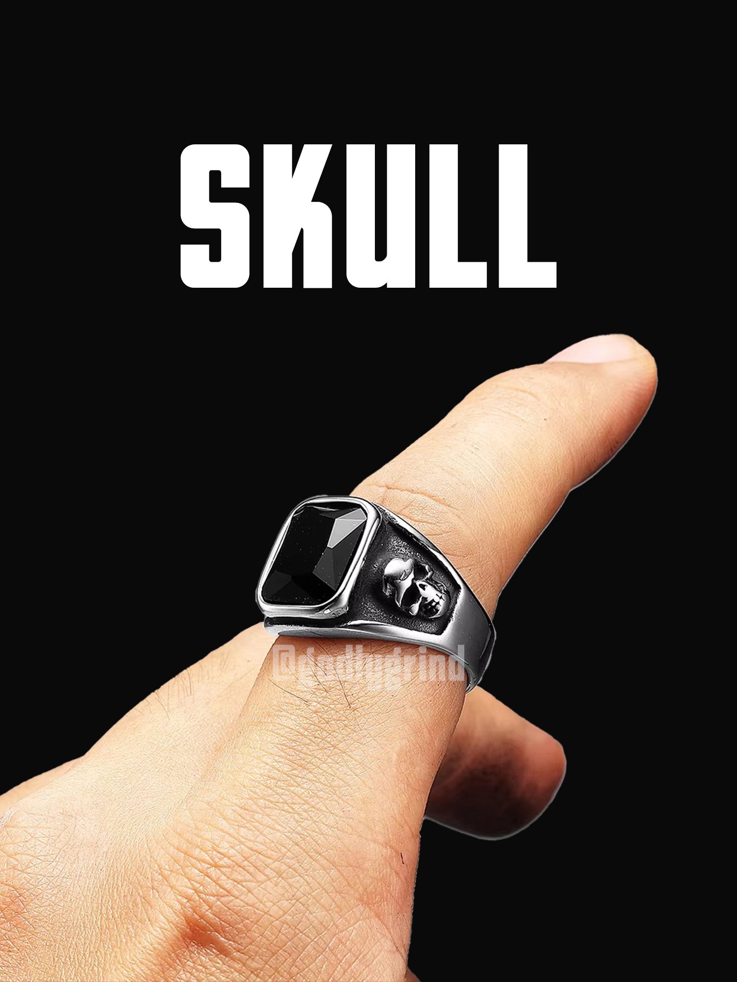 Gem Stone Skull Rings