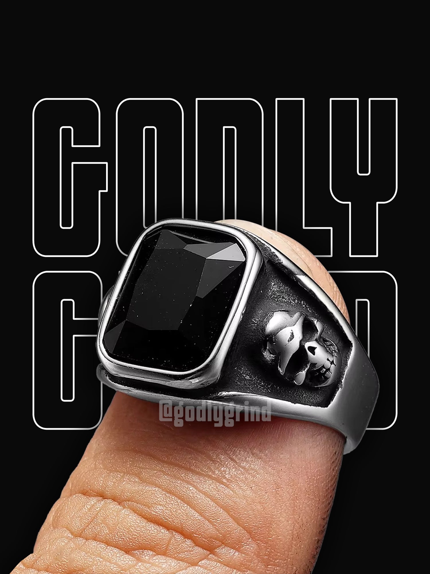 Gem Stone Skull Rings
