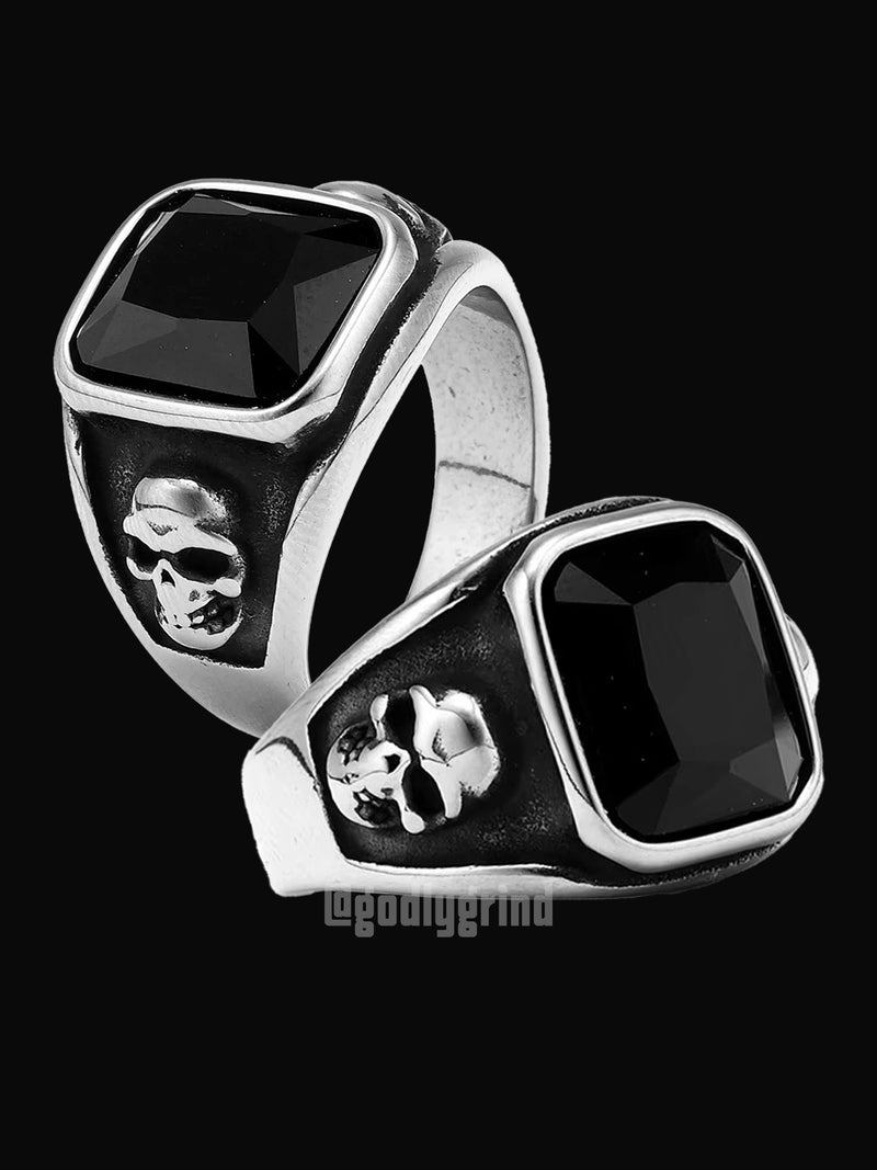 Gem Stone Skull Rings