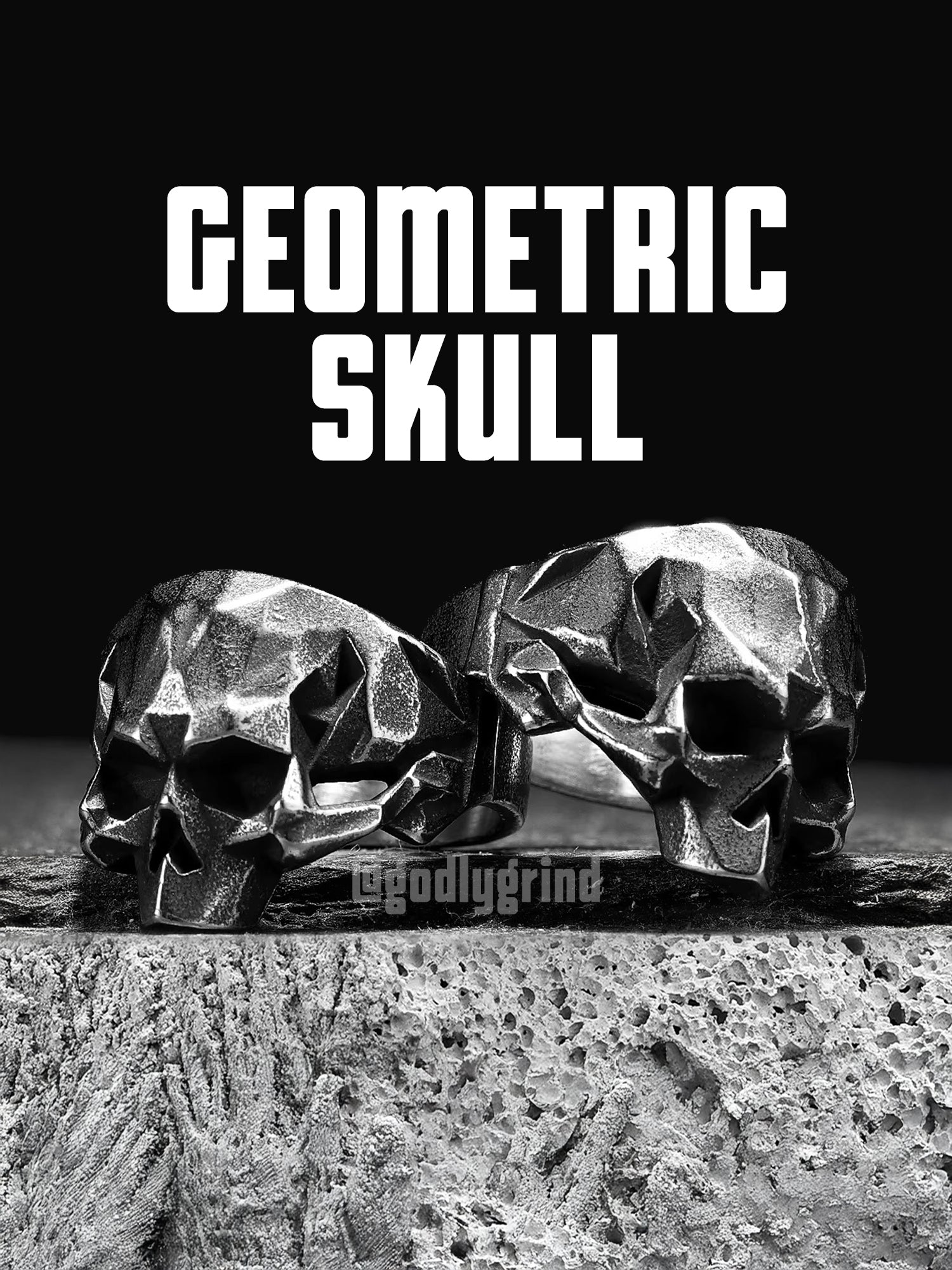 Geometric Skull Rings