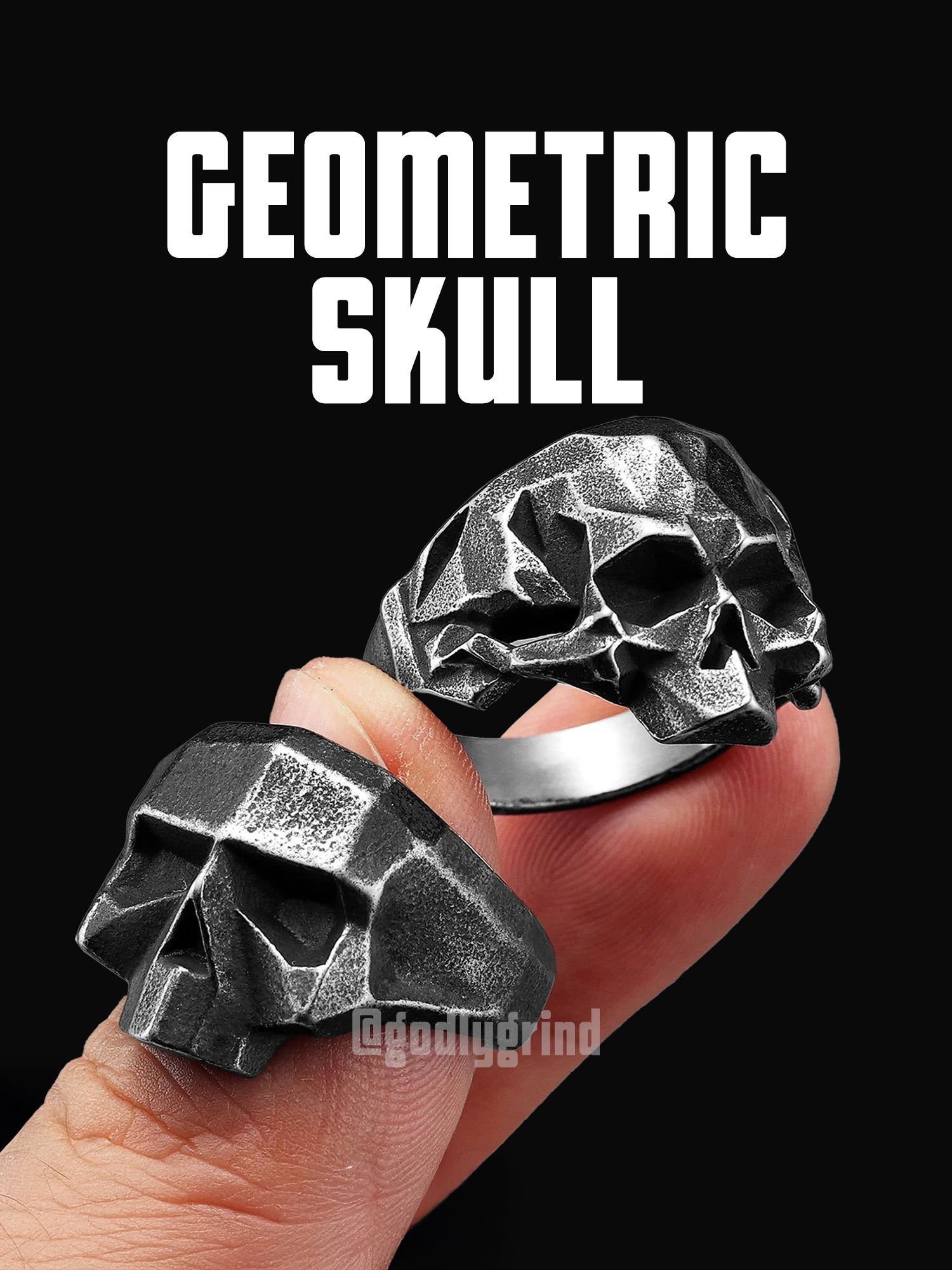 Geometric Skull Rings