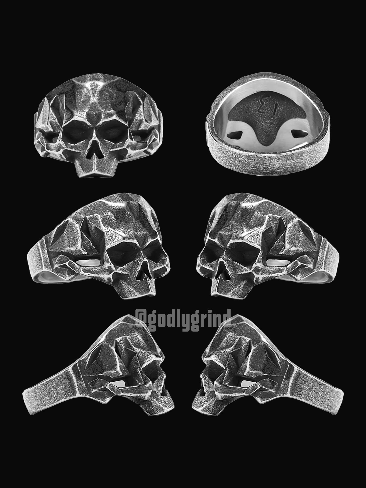 Geometric Skull Rings