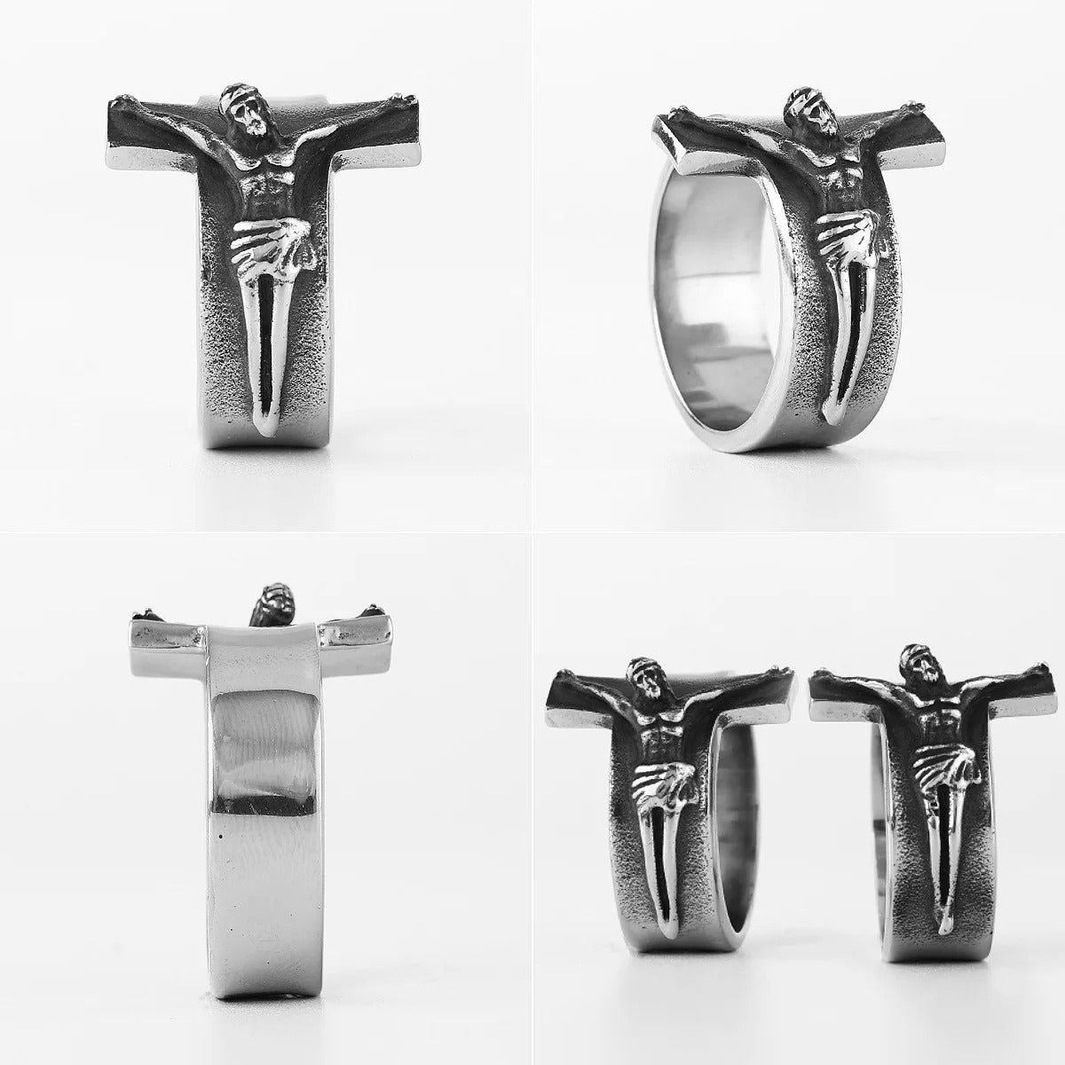 Godly Grind Cross Faith Ring The Totem of Faith Cast by the Image of Jesus