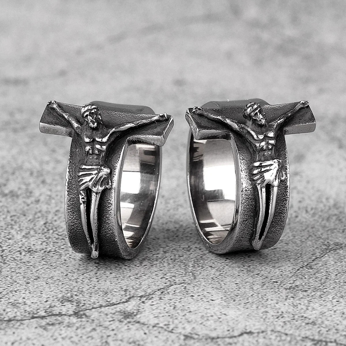 Godly Grind Cross Faith Ring The Totem of Faith Cast by the Image of Jesus