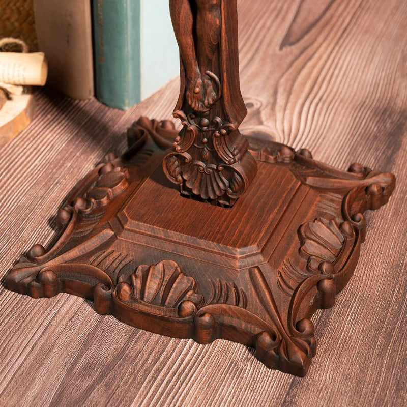 Godly Grind Wood carving of the Cross of the Order of Saint Benedict