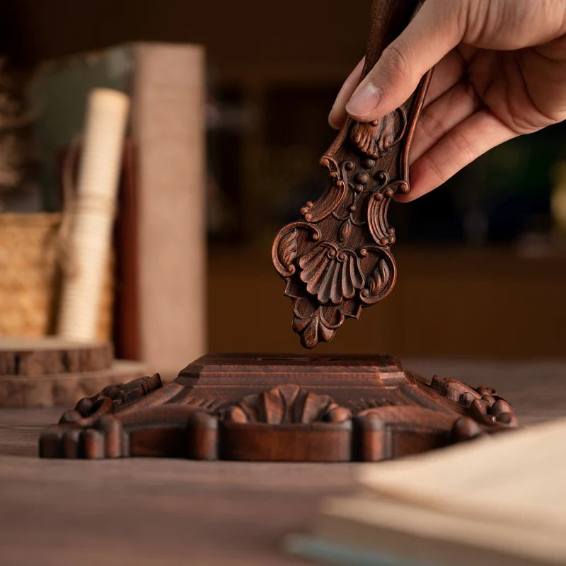 Godly Grind Wood carving of the Cross of the Order of Saint Benedict