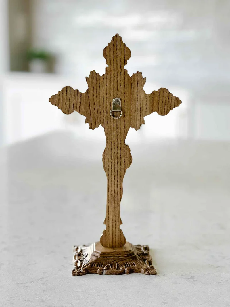 Godly Grind Wood carving of the Cross of the Order of Saint Benedict