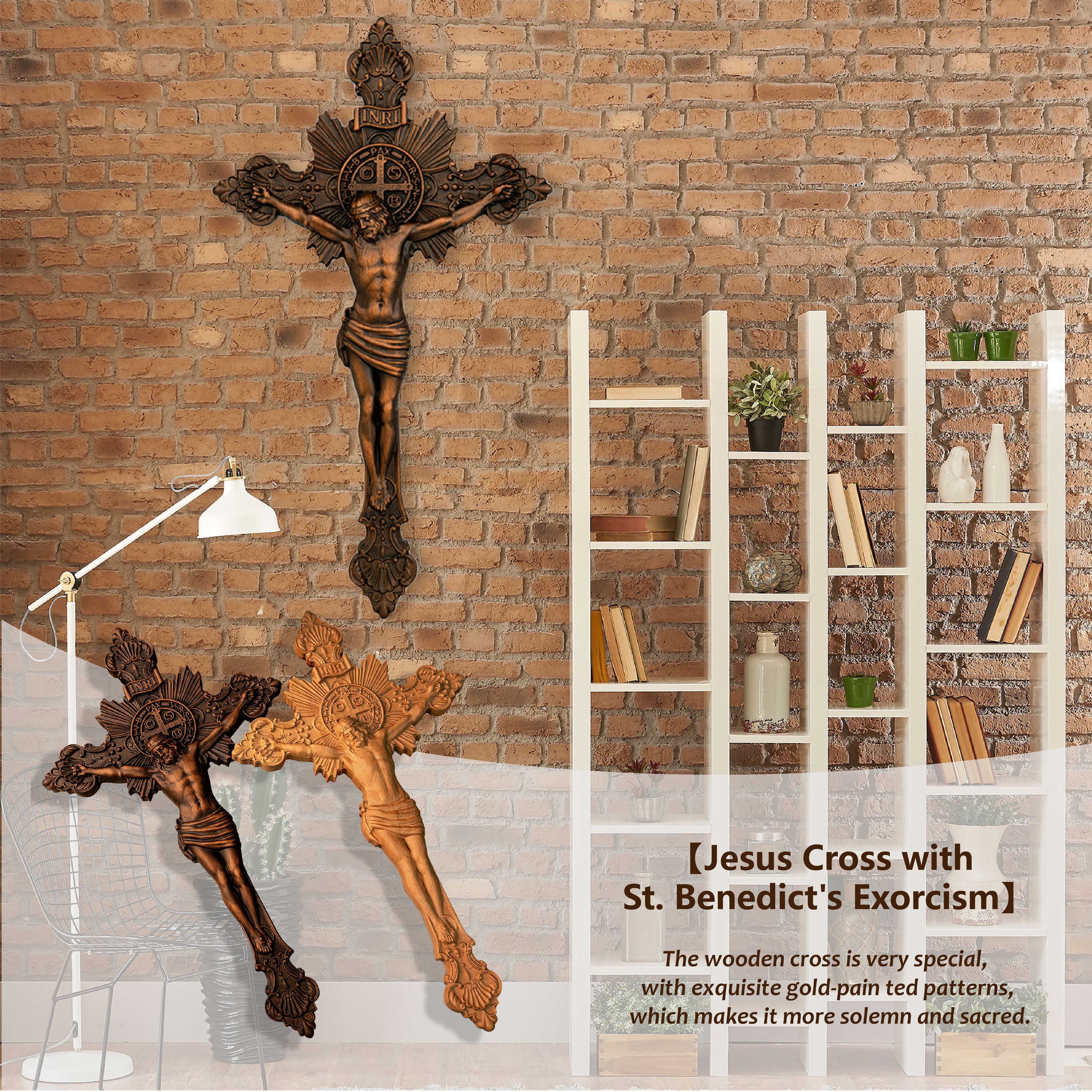 Godly Grind Wood carving of the Cross of the Order of Saint Benedict