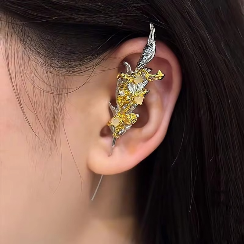 Crimson Angel Wing Gothic Earrings