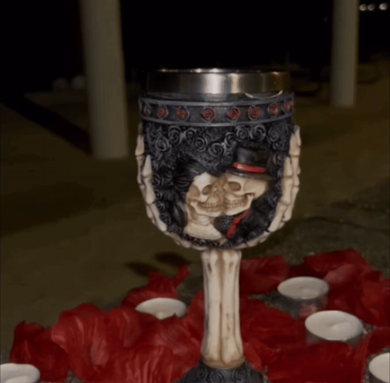 Gothic Goblet Day Of The Dead Skeleton Skull Wine Cup