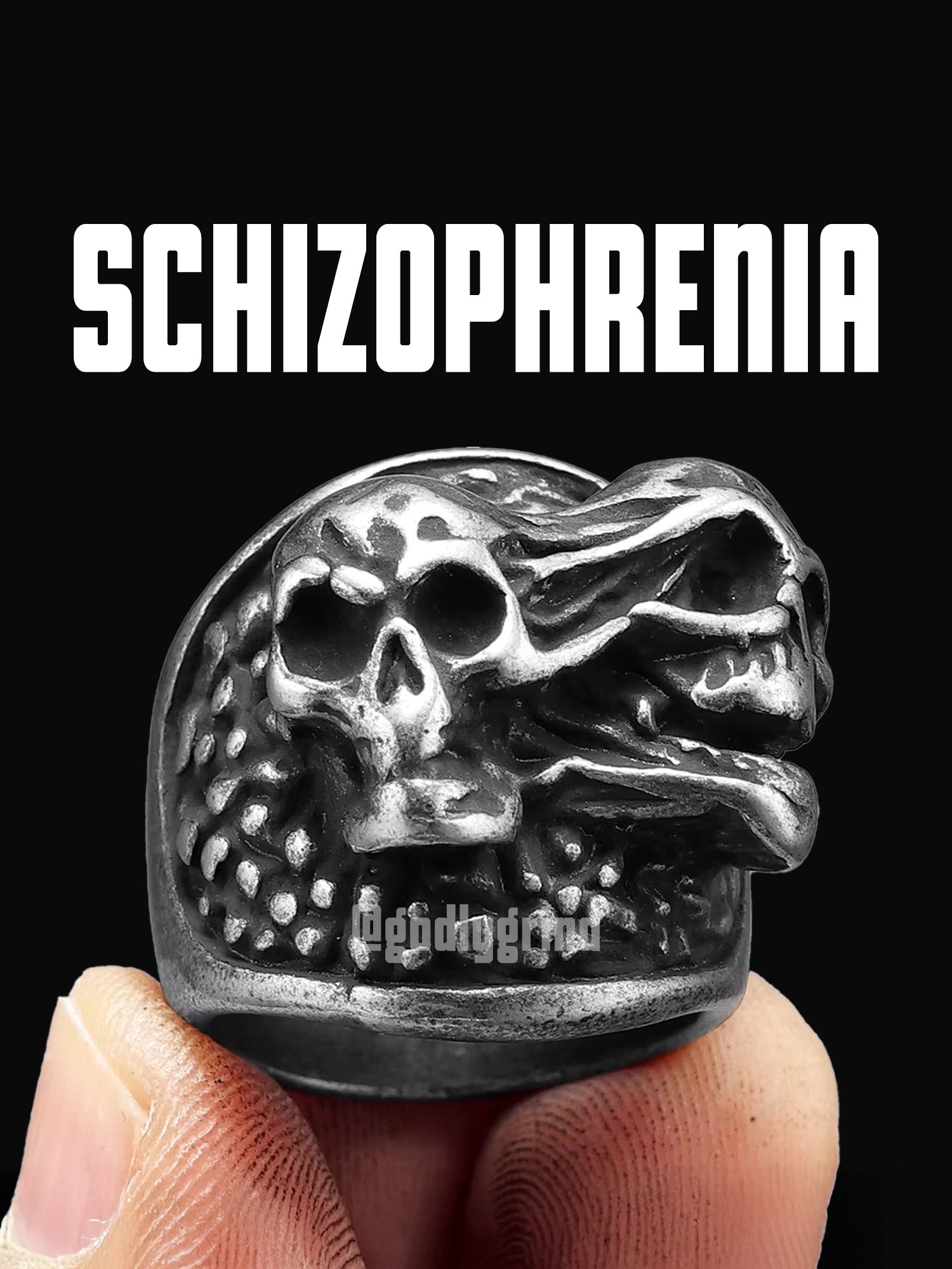 Schizophrenia Skull Rings