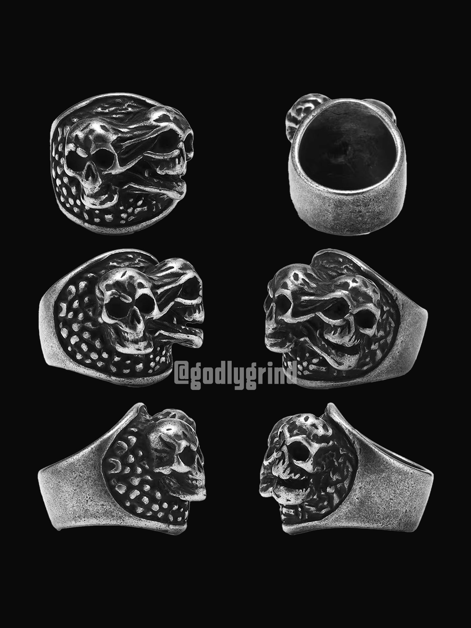 Schizophrenia Skull Rings