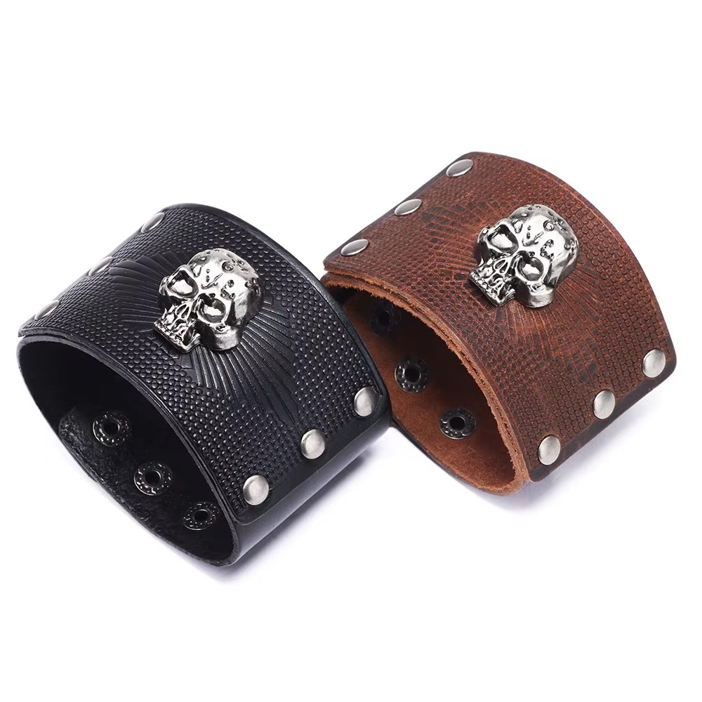 Gothic Skull Cowhide Bracelets