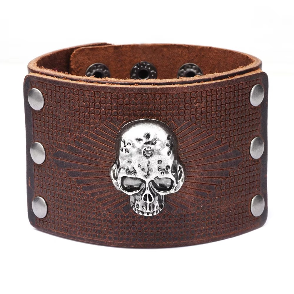 Gothic Skull Cowhide Bracelets