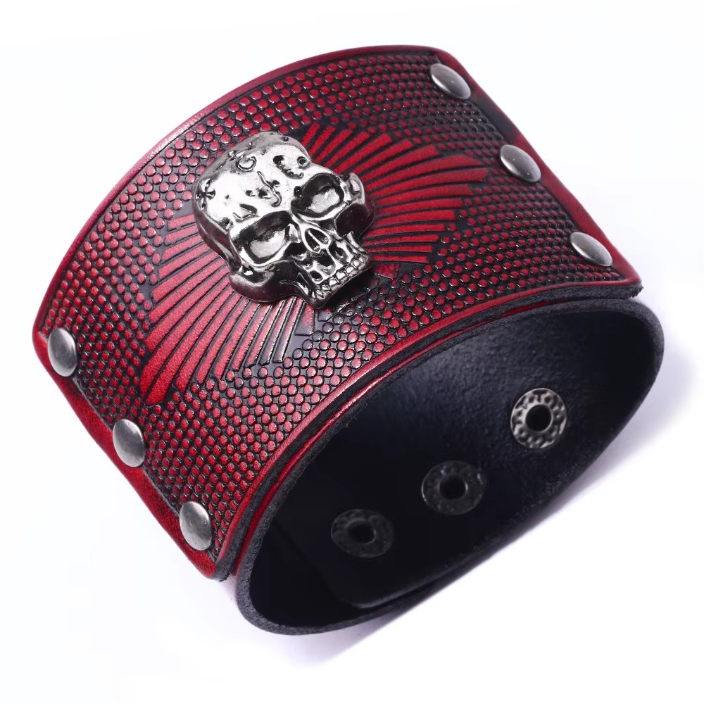 Gothic Skull Cowhide Bracelets