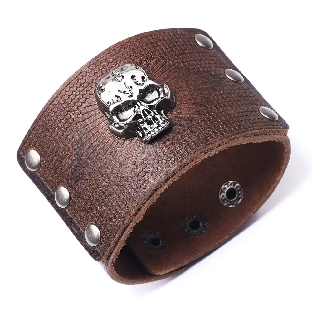 Gothic Skull Cowhide Bracelets