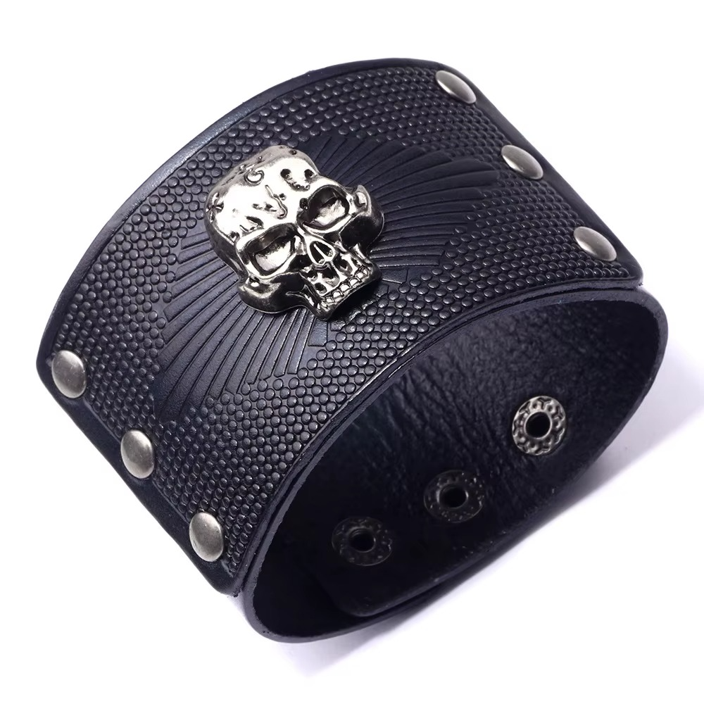 Gothic Skull Cowhide Bracelets