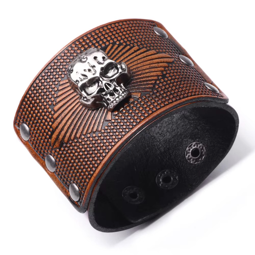 Gothic Skull Cowhide Bracelets