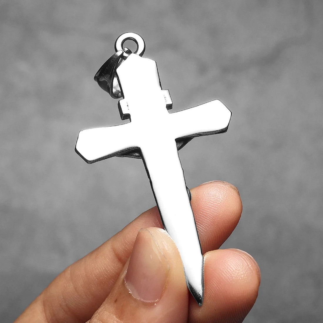 INRI Jesus Cross Exorcism Amulets Stainless Steel Men Necklaces