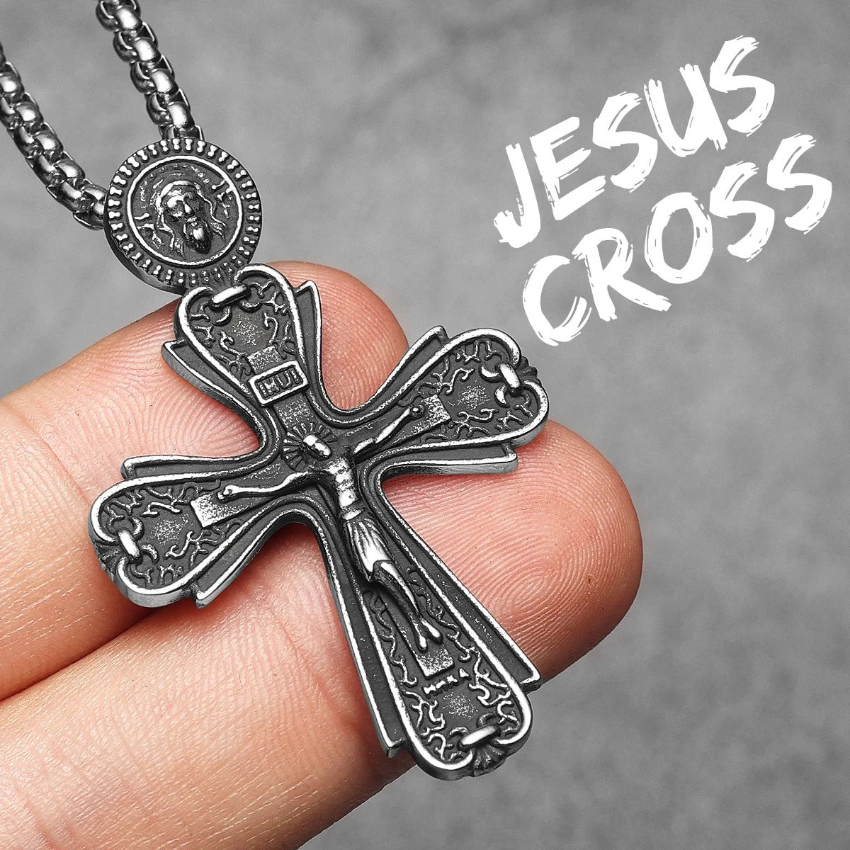 Jesus Cross Amulets Stainless Steel Necklaces