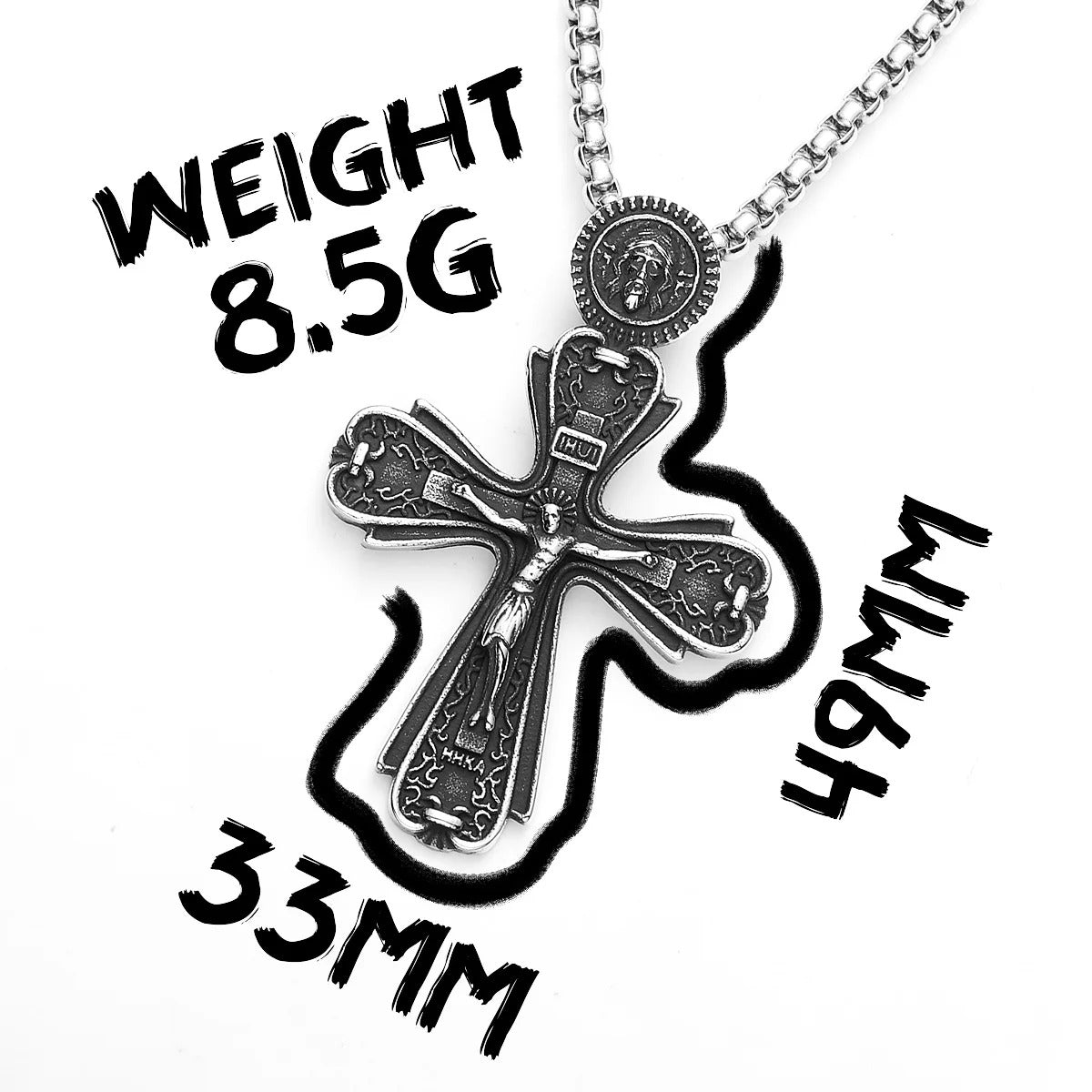 Jesus Cross Amulets Stainless Steel Necklaces
