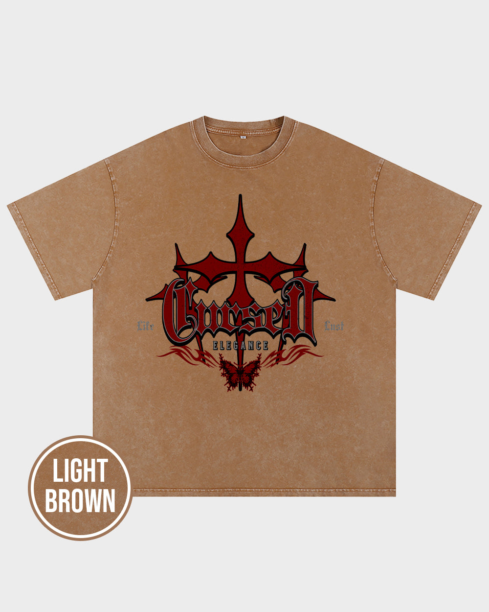 Cursed Elegance Acid Wash Tshirt - Godlygrind