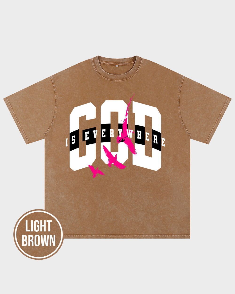 God Is Everywhere Acid Wash Tshirt - Godlygrind