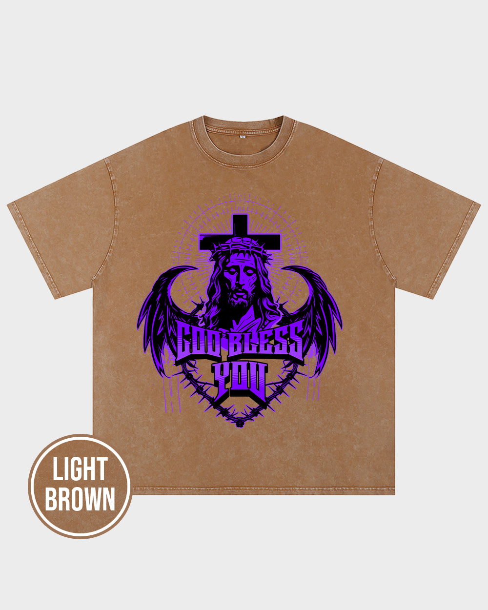 God Bless You Acid Wash Tshirt - Godlygrind